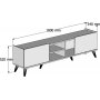 Elegant TV-b�nk 180 cm - Valn�t/svart
