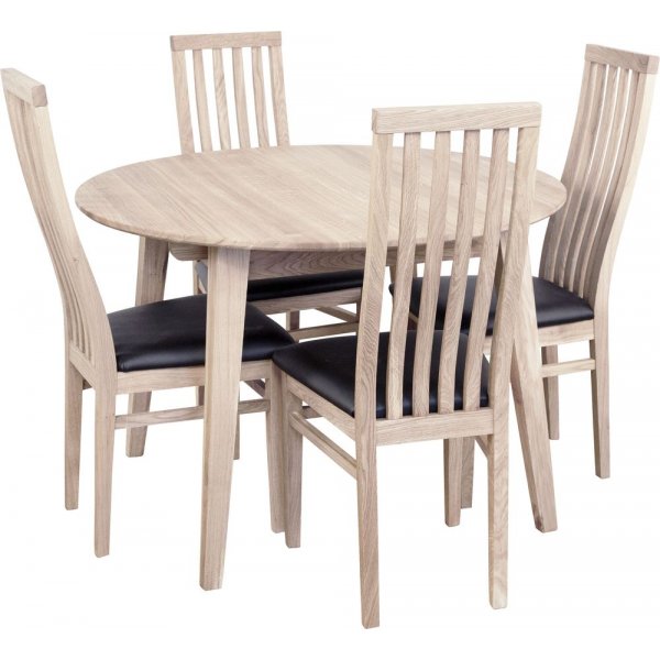Matbord Genova f�rl�ngningsbart �110-160x110 cm whitewash oak
