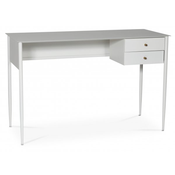Flash skrivbord 120x50 cm - Vit / M�ssing