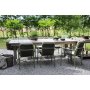 Spisegruppe Salt gr teak: Bord 240 cm inkl. 6 grnne Lincoln stelstole