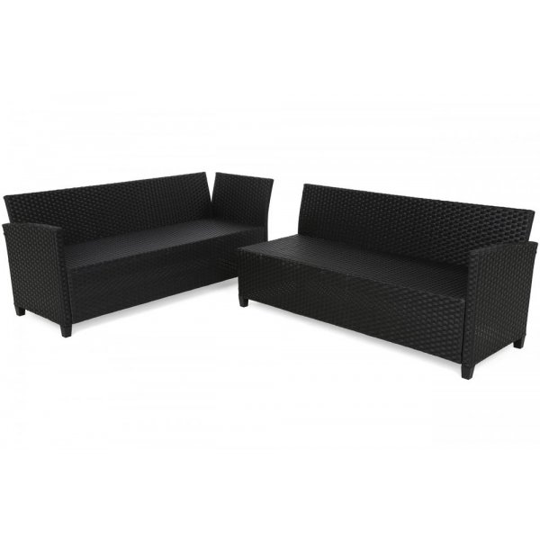 Hjrnesofa Lagos med bord - Mrkegr/gr meleret