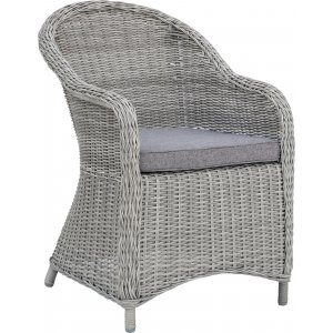 Gartensessel aus quecksilbergrauem Kunstrattan mit Kissen - Sk�nska M�belhuset