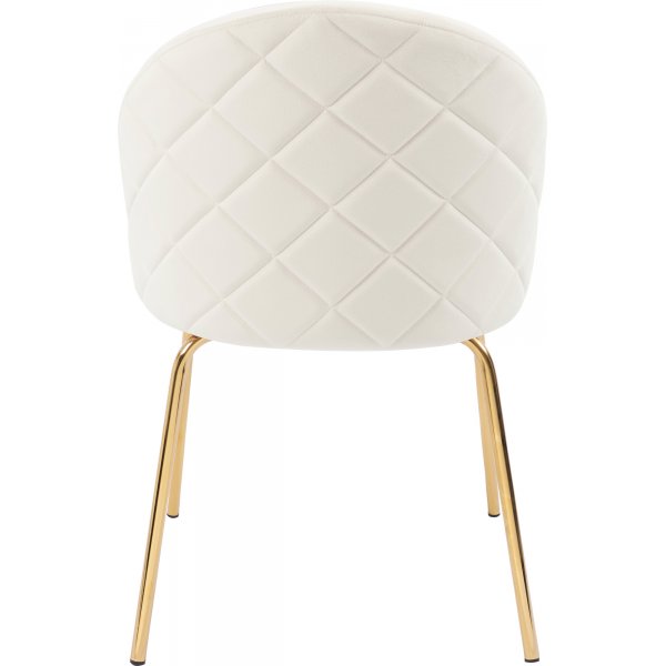 Stol beige sammet guldiga ben - Plaza