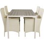Ervalla Matgrupp (150x90) - Vit/Gr - 4 Stolar