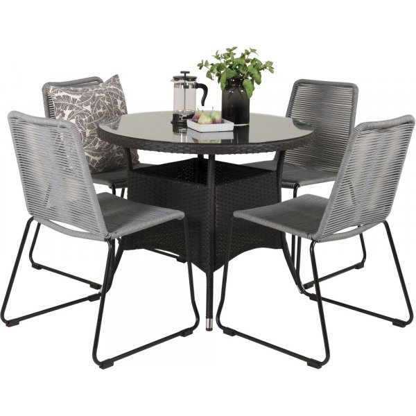 Frubol Matgrupp (�90) - Svart - 4 Stolar