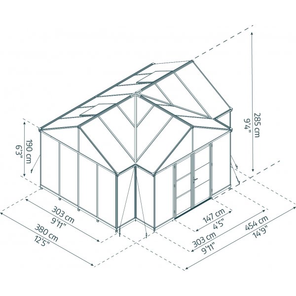 Canopia Triomph Drivhus Orangeri 16 m� - Sort
