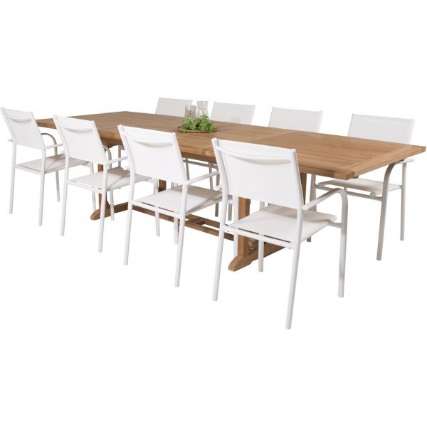 Bjuråker Matgrupp (195x110) - Vit/Natur - 8 Stolar Bjuråker Matgrupp (195x110) - Vit/Natur - 8 Stolar