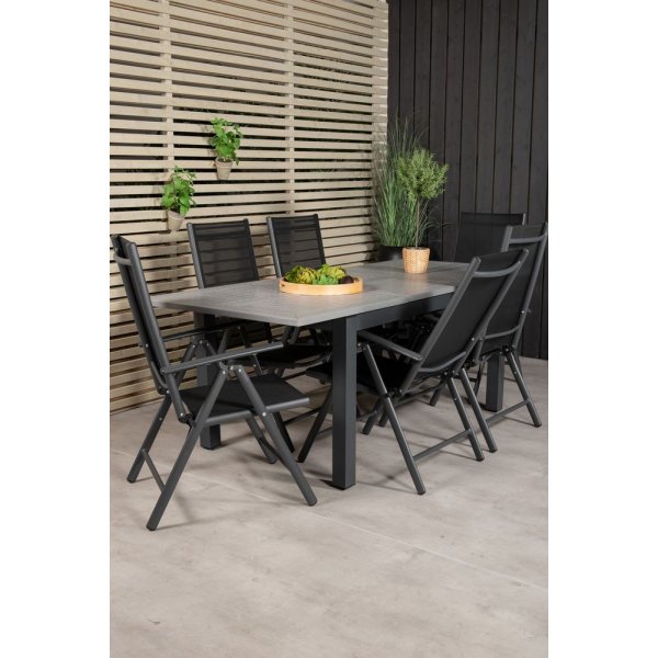 Ekenäs Matgrupp (152x90) - Svart/Grå - 6 Stolar Ekenäs Matgrupp (152x90) - Svart/Grå - 6 Stolar