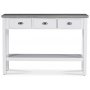 Hugo avlastningsbord med 3 l�dor - Vit / Cement