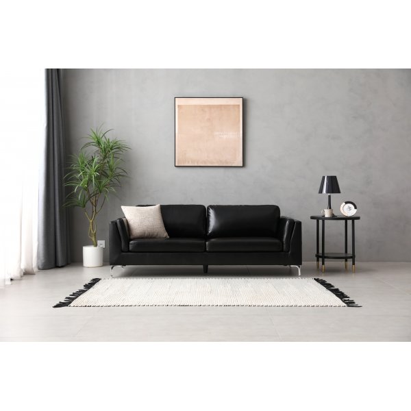 Soffa 3-sits svart PU - Cansas Soffa 3-sits svart PU - Cansas