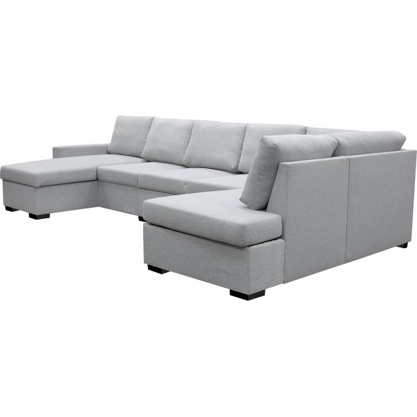 U-soffa Solna XL med f�rvaring - 367 cm - ljusgr�