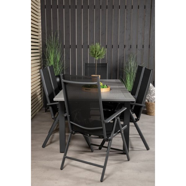 Ekenäs Matgrupp (152x90) - Svart/Grå - 6 Stolar Ekenäs Matgrupp (152x90) - Svart/Grå - 6 Stolar