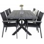 Ramsj Matgrupp (200x100) - Svart - 6 Stolar