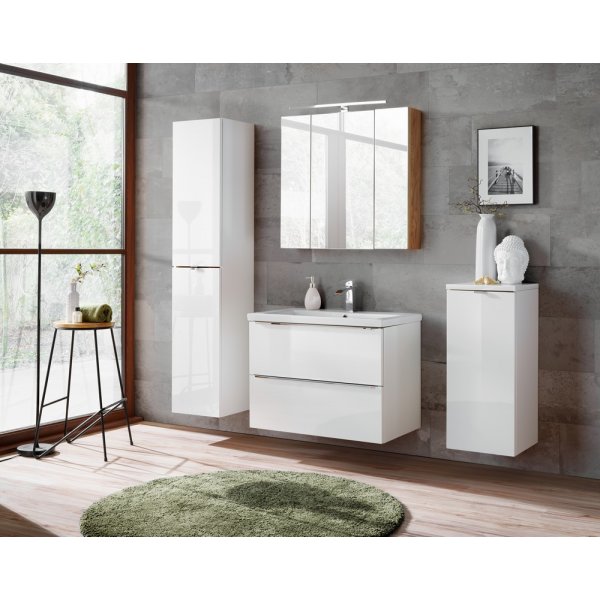 Badrumsmöbler Capri 80 cm - vit - Tvättställ med spegel Badrumsmöbler Capri 80 cm - vit - Tvättställ med spegel