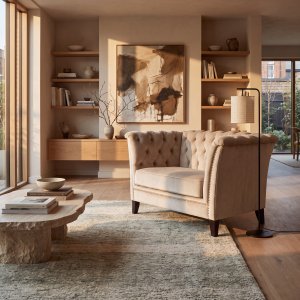 Fåtölj chesterfield beige sammet - Milton Fåtölj chesterfield beige sammet - Milton