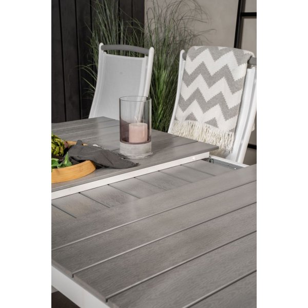 Pr�ssebo Matgrupp (160x100) - Vit/Gr� - 6 Stolar