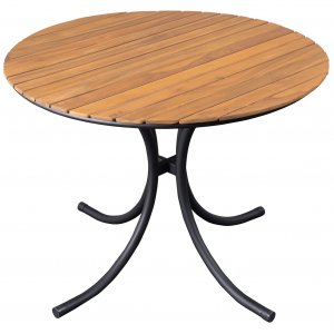Holm� runt matbord 100 cm - Svart/Akasia