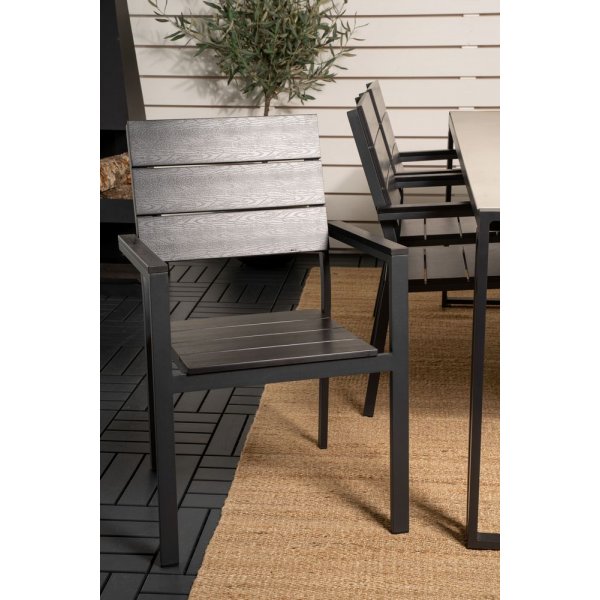 Tornsborg Matgrupp (200x100) - Svart/Grå - 6 Stolar Tornsborg Matgrupp (200x100) - Svart/Grå - 6 Stolar