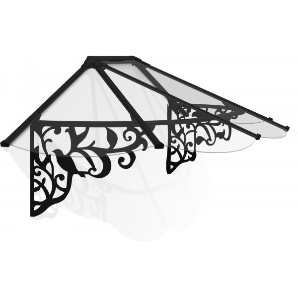 Canopia Lily French Entrance baldakin 0,9 x 2,1 - Sort/klart glas Canopia Lily French Entrance baldakin 0,9 x 2,1 - Sort/klart glas