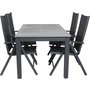 Ekens Spisegruppe (152x90) - Sort/Gr - 4 Stole