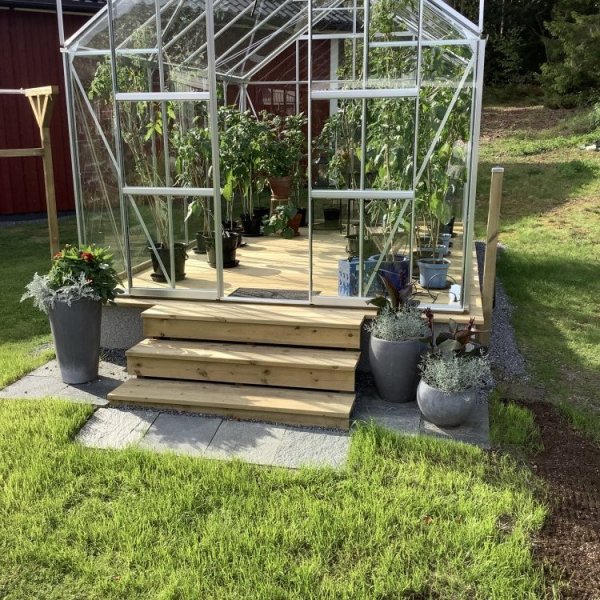 Växthus Neptunus - 9,6 m² - Aluminiumfärgat Växthus Neptunus - 9,6 m² - Aluminiumfärgat