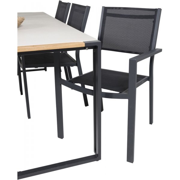 Tornsborg Matgrupp (200x100) - Svart/Grå - 6 Stolar Tornsborg Matgrupp (200x100) - Svart/Grå - 6 Stolar