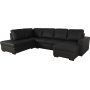 Solna U-sofa i sort PU A3D Solna U-sofa i sort PU A3D