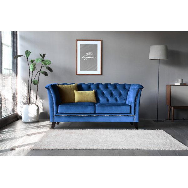 Soffa 2-sits chesterfield bl� - Milton
