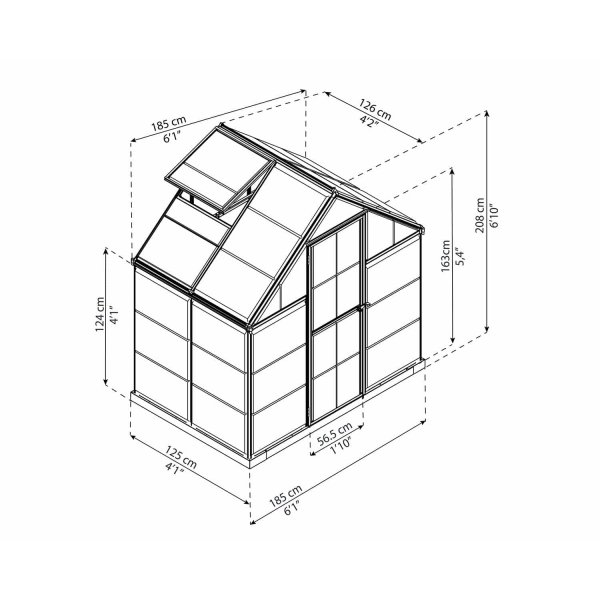 Drivhus Harmony - 2,3 m² + Rengøringsmiddel til drivhus Drivhus Harmony - 2,3 m² + Rengøringsmiddel til drivhus