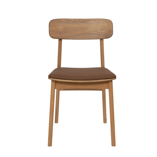 Matstol Oljad Ek med Brun sits PU - Kleppen Matstol Oljad Ek med Brun sits PU - Kleppen