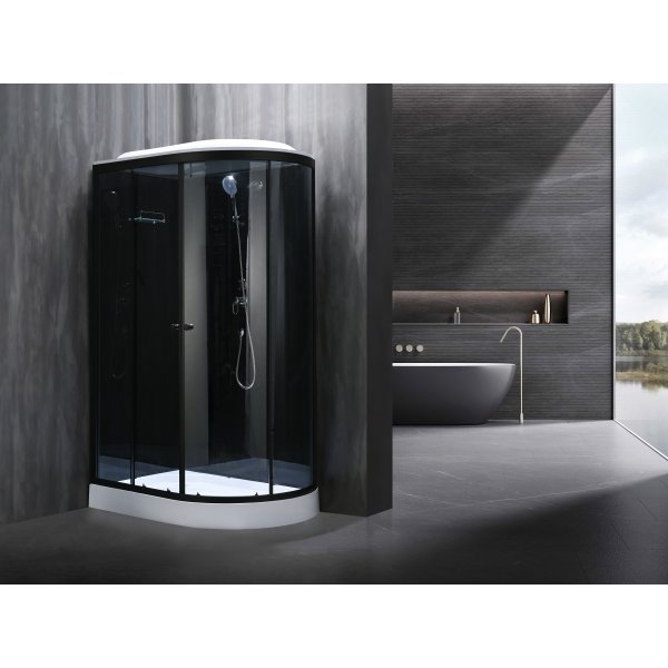Duschkabin 120x80x215 cm Svart/Vit - Artemis Duschkabin 120x80x215 cm Svart/Vit - Artemis