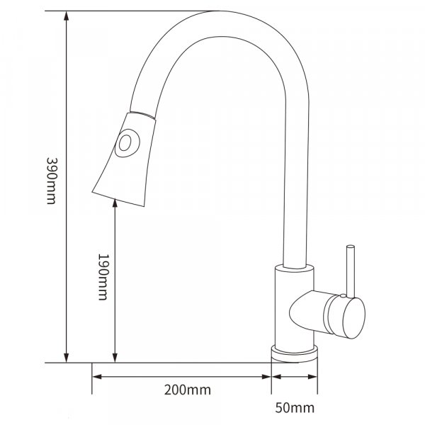 Köksblandare Lily - Borstad stål Köksblandare Lily - Borstad stål