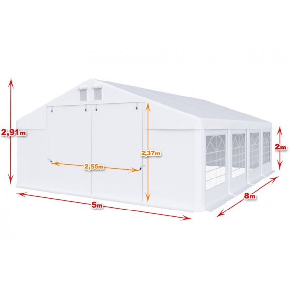 Partytelt i PVC - 5 x 8 m