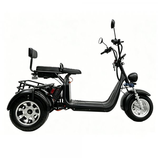 Elscooter Trehjuling 2000W Svart - Elmoped Klass 1 + Låskätting Elscooter Trehjuling 2000W Svart - Elmoped Klass 1 + Låskätting