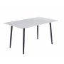 Inez matbord med keramisk vit matt marmor - 140x80 cm