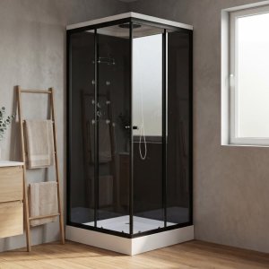 Duschkabin 90x90x215 cm | Svart/Vit | Poseidon