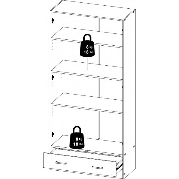 Space garderob vit 80 cm bred med 170,5 cm h�g