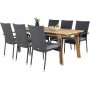 Malmby Matgrupp (180x90) - Svart/Natur - 6 Stolar