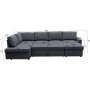 U-soffa b�ddsoffa T�rn� med f�rvaring - 304 cm - m�rkgr�