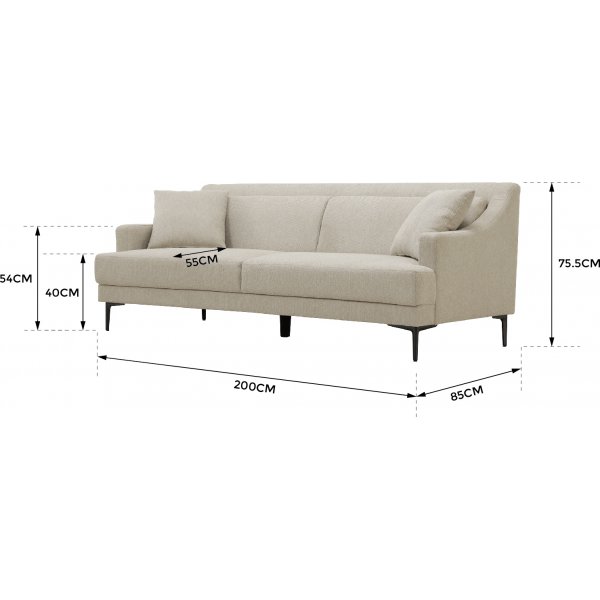 Soffa 3-sits beige modern - Hanna Soffa 3-sits beige modern - Hanna