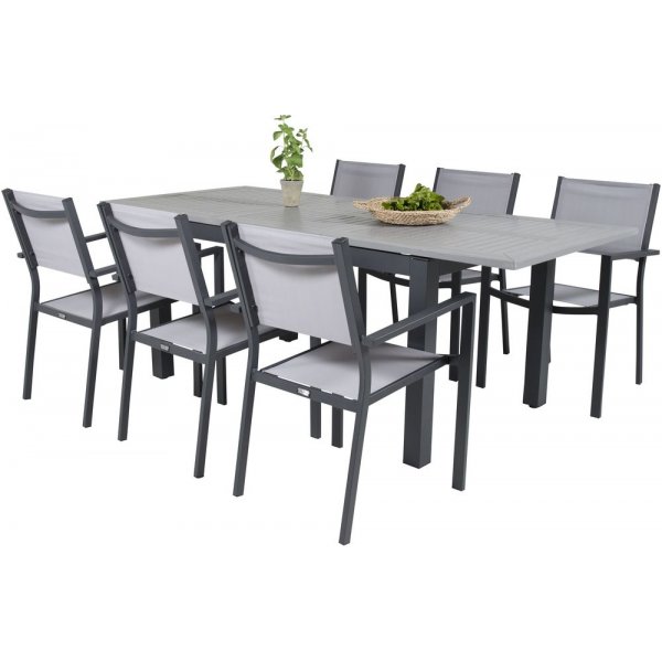 Ekenäs Matgrupp (152x90) - Svart/Grå - 6 Stolar Ekenäs Matgrupp (152x90) - Svart/Grå - 6 Stolar