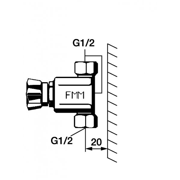FM Mattsson T-ventil Krom