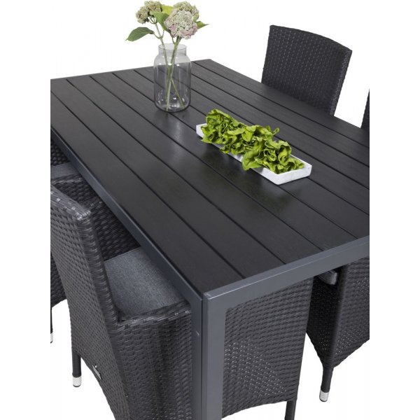 Ervalla Matgrupp (150x90) - Svart - 4 Stolar Ervalla Matgrupp (150x90) - Svart - 4 Stolar