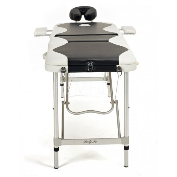 Massageb�nk med metallben - 3 zoner - Tv�f�rgad