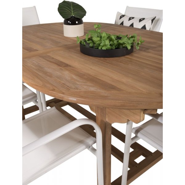 Bjuråker Spisegruppe (180x120) - Hvid/Natur - 6 Stole Bjuråker Spisegruppe (180x120) - Hvid/Natur - 6 Stole