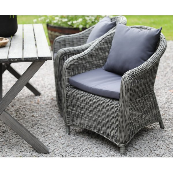 Matgrupp - Scottsdale Bord 150 cm | Rustik grå inklusive 4 fåtöljer Matgrupp - Scottsdale Bord 150 cm | Rustik grå inklusive 4 fåtöljer