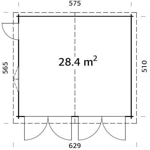 Garage Roger med slagport - 28,4 m² Garage Roger med slagport - 28,4 m²