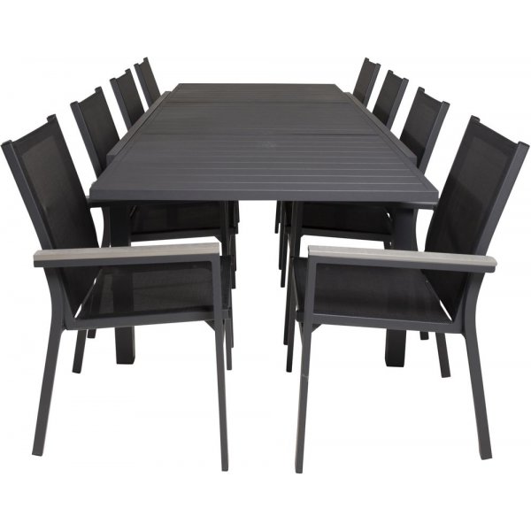 Holma Matgrupp (160x100) - Svart - 8 Stolar