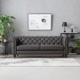 Soffa chesterfield 3-sits 219 cm - mörkbrun PU Soffa chesterfield 3-sits 219 cm - mörkbrun PU