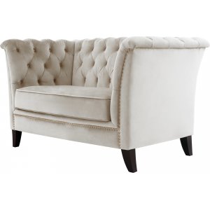 F�t�lj chesterfield beige sammet - Milton
